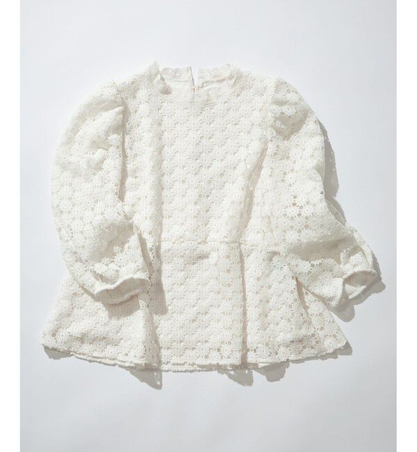 組曲「【WEB限定】フラワーレース ペプラムトップス」|Tシャツ・カットソー|