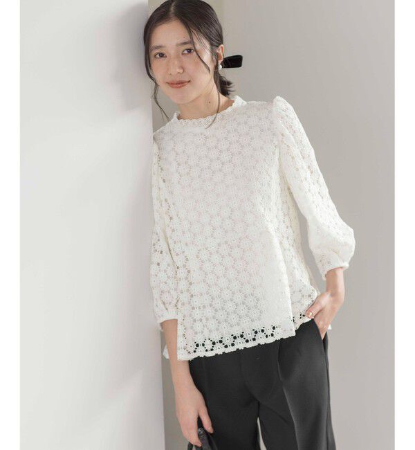 組曲「【WEB限定】フラワーレース ペプラムトップス」|Tシャツ・カットソー|