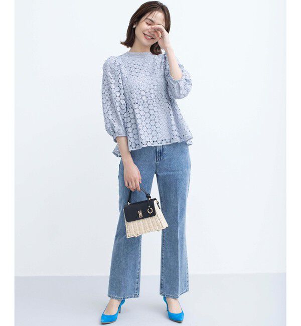 組曲「【WEB限定】フラワーレース ペプラムトップス」|Tシャツ・カットソー|