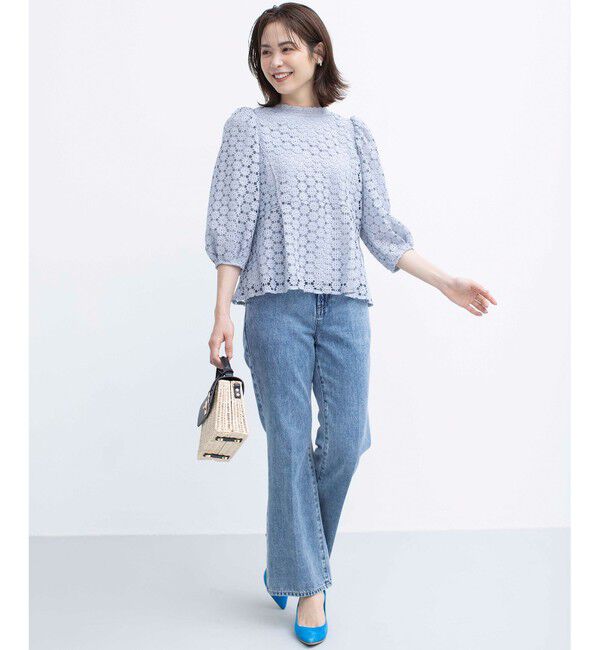 組曲「【WEB限定】フラワーレース ペプラムトップス」|Tシャツ・カットソー|