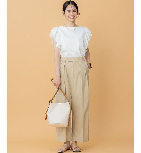 組曲「プリーツコンビフレンチスリーブ カットソー」|Tシャツ・カットソー|