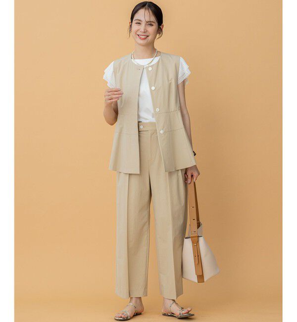 組曲「プリーツコンビフレンチスリーブ カットソー」|Tシャツ・カットソー|