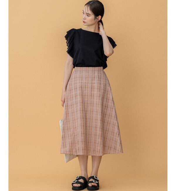 組曲「プリーツコンビフレンチスリーブ カットソー」|Tシャツ・カットソー|