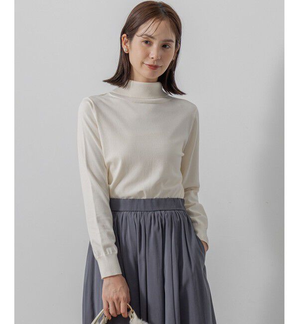 組曲「【前後着用可 / 加藤ローサさん着用】スムースストレッチタートル ニット」|カーディガン|