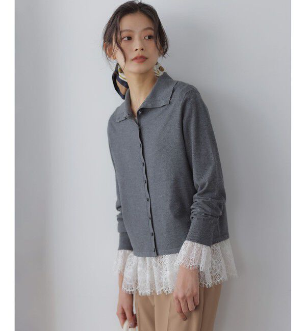 組曲「【前後着用可 / 加藤ローサさん着用】スムースストレッチタートル ニット」|カーディガン|