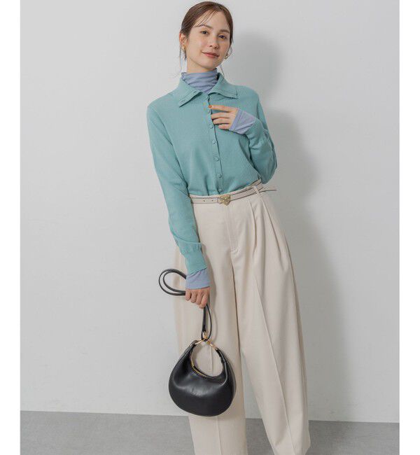 組曲「【前後着用可 / 加藤ローサさん着用】スムースストレッチタートル ニット」|カーディガン|