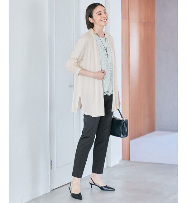 自由区「【XSサイズ～/洗える】レースコンビ Tシャツ」|Tシャツ・カットソー|