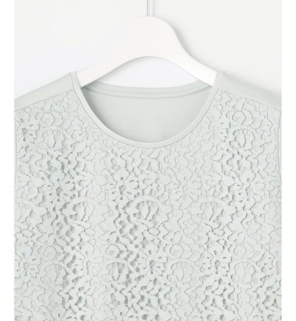 自由区「【XSサイズ～/洗える】レースコンビ Tシャツ」|Tシャツ・カットソー|