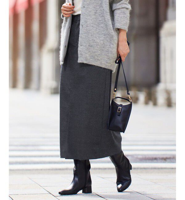 自由区「ウールサキソニー スカート」|スカート|グレー系