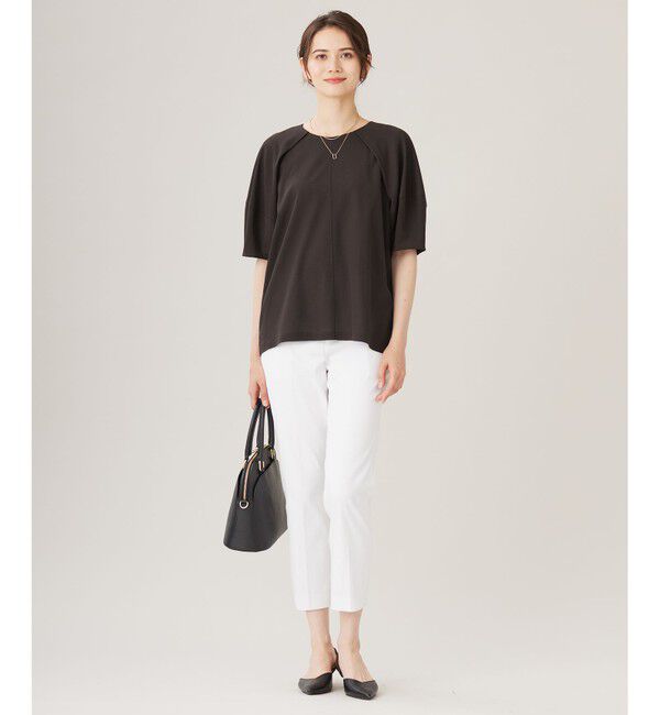 自由区「【洗える】ボリュームスリーブピケ カットソー」|Tシャツ・カットソー|