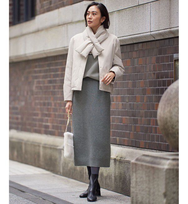 自由区「【洗える】リバーシブルニット セットアップ(カーディガン&times;タイトスカート)」|スーツ|