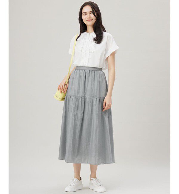 自由区「【洗える】ブライトシアーシャンブレー スカート」|スカート|