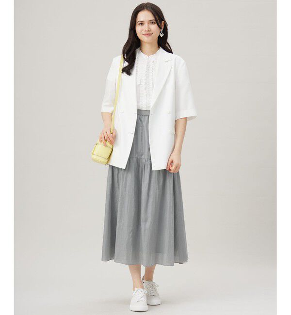 自由区「【洗える】ブライトシアーシャンブレー スカート」|スカート|