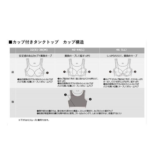 自由区「【ワコールコラボ】【洗える】カップイン タンクトップ」|タンクトップ|