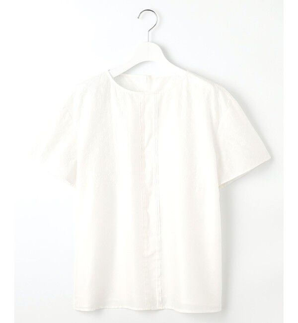 自由区「【接触冷感・洗える】エンブロイダリーローン Tブラウス」|シャツ・ブラウス|