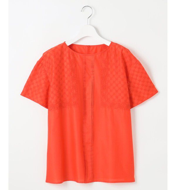 自由区「【接触冷感・洗える】エンブロイダリーローン Tブラウス」|シャツ・ブラウス|