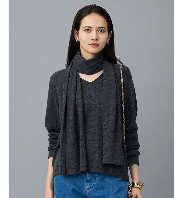 自由区「【SHIHOさん着用】ウールハイゲージVネック ニット」|ニット・セーター|チャコール