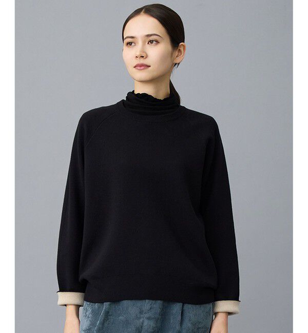 自由区「【カタログ掲載】スムージーラグランスリーブ ニット」|ニット・セーター|ブラック