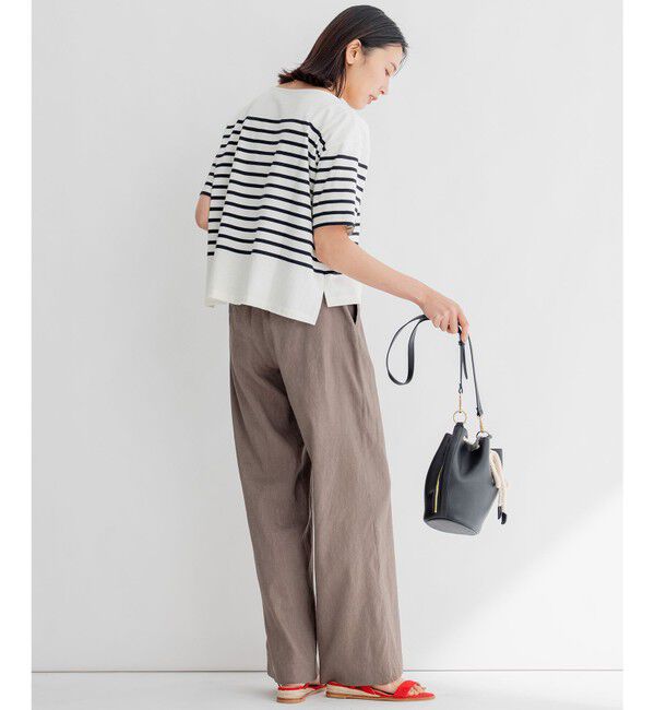 23区「【洗える】リネンレーヨンストレッチ ワイド パンツ」|その他|