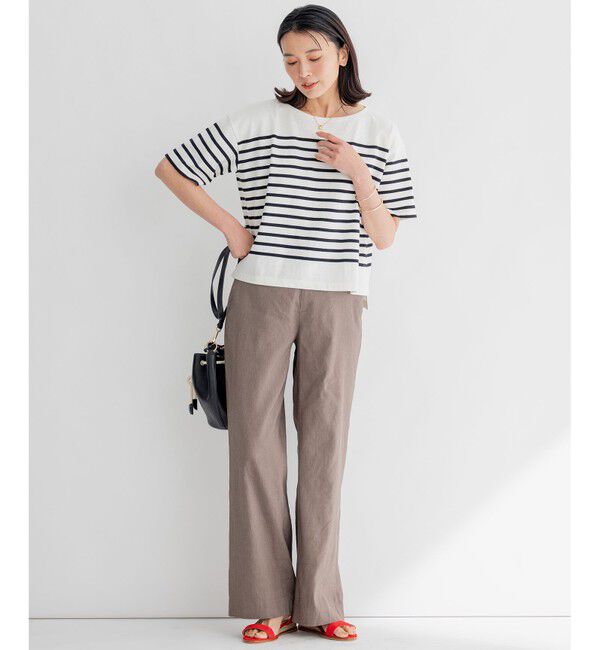 23区「【洗える】リネンレーヨンストレッチ ワイド パンツ」|その他|