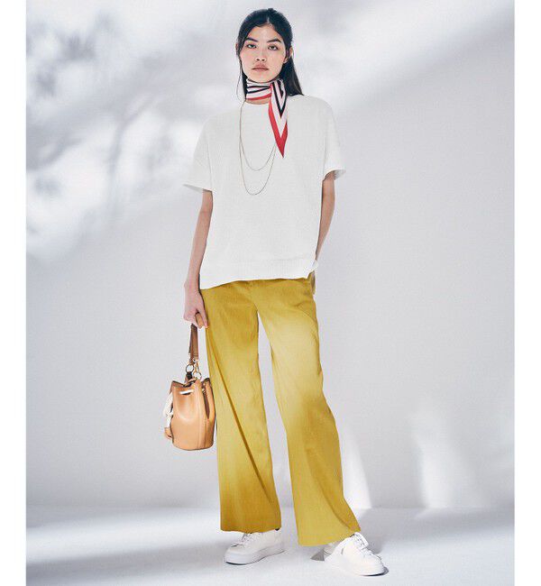 23区「【洗える】リネンレーヨンストレッチ ワイド パンツ」|その他|