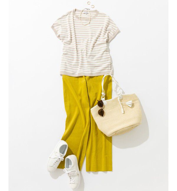 23区「【洗える】リネンレーヨンストレッチ ワイド パンツ」|その他|