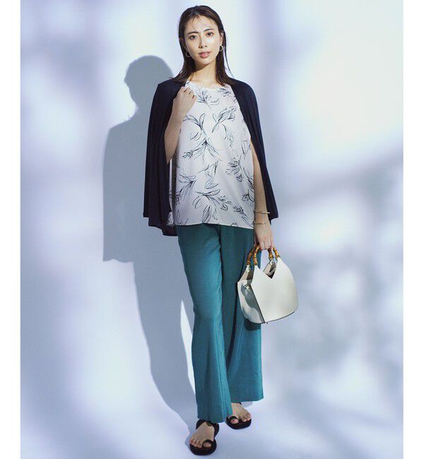 23区「【洗える】リネンレーヨンストレッチ ワイド パンツ」|その他|