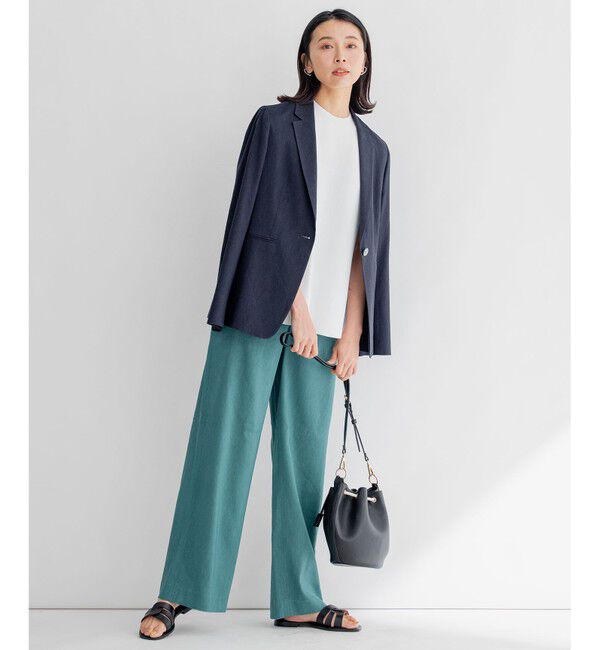 23区「【洗える】リネンレーヨンストレッチ ワイド パンツ」|その他|
