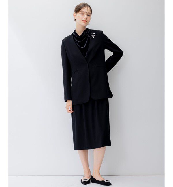 23区「【APPLAUDIR】クリアジョーゼット ジャケット」|ノーカラージャケット|