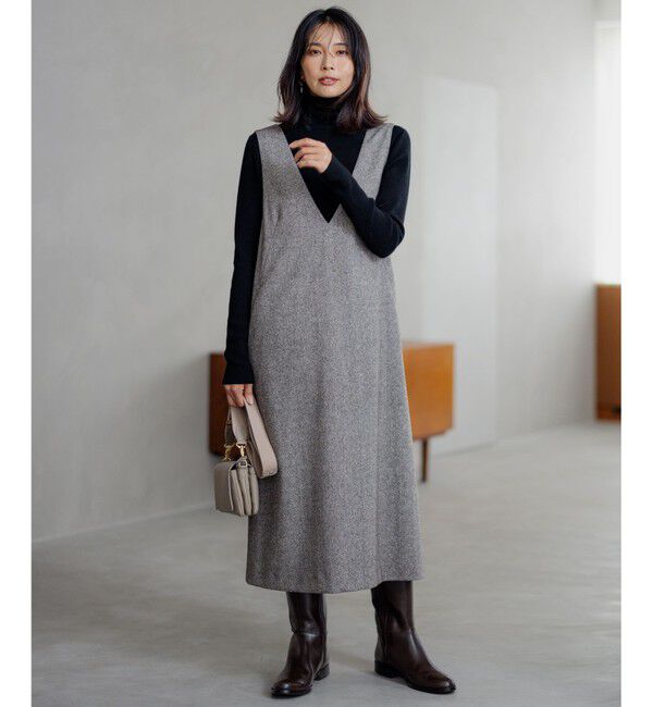 23区「シルクネップツイード ジャンパースカート」|ワンピース|