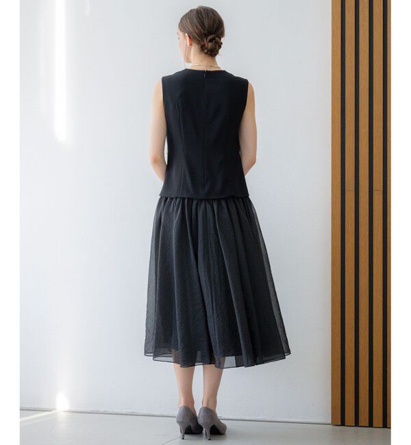 23区「【APPLAUDIR】クリアジョーゼットコンビ ドレス」|ドレス|