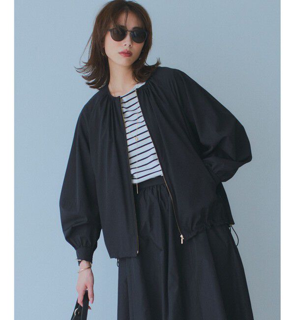 23区「【洗える/撥水加工】ナイロン2WAYストレッチ  ブルゾン」|その他|ブラック系