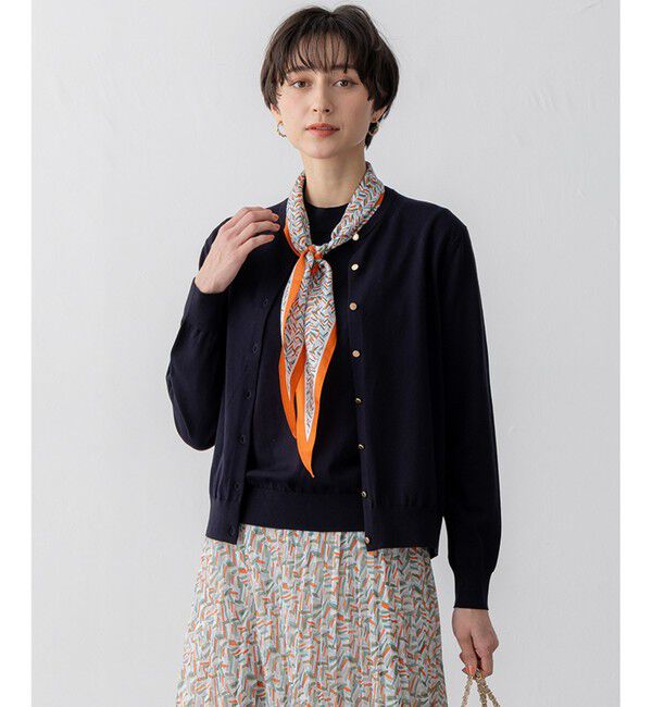 23区「【Oggi6月号掲載/洗える】プレミアムビオコットン カーディガン」|カーディガン|ネイビー系