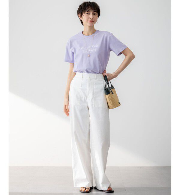 23区「【洗える】スラブツイルストレッチ ワイド パンツ」|その他|