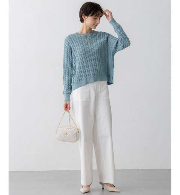 23区「【洗える】スラブツイルストレッチ ワイド パンツ」|その他|