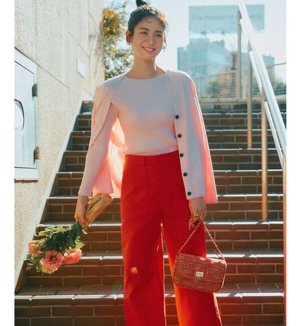 23区「【洗える】スラブツイルストレッチ ワイド パンツ」|その他|