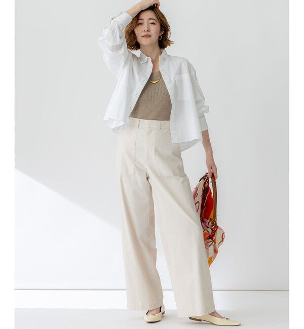 23区「【洗える】スラブツイルストレッチ ワイド パンツ」|その他|