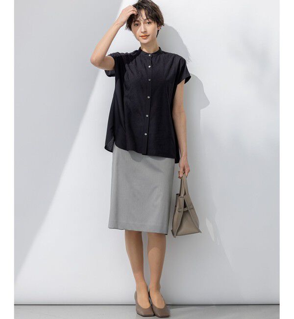 23区「【洗える】エンブロイダリー コンビ ブラウス」|シャツ・ブラウス|