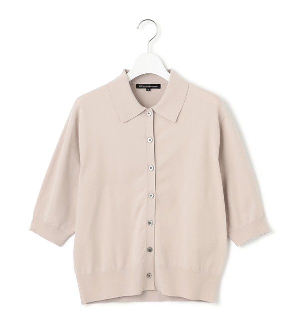 23区「【洗える/吊り干しOK】ヴィスコースストレッチ ポロニット カーディガン」|カーディガン|