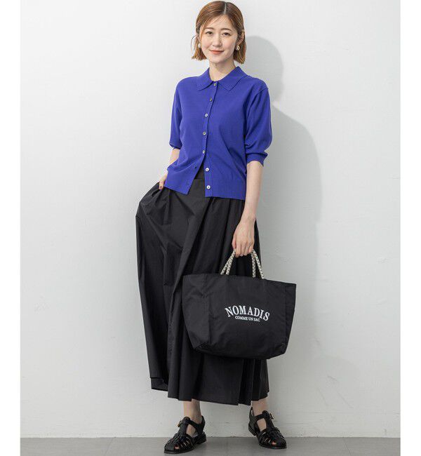 23区「【洗える/吊り干しOK】ヴィスコースストレッチ ポロニット カーディガン」|カーディガン|