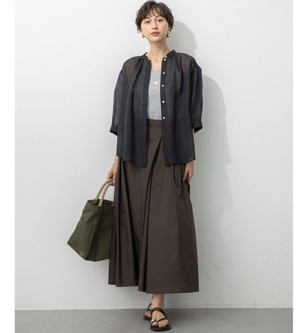 23区「【洗える】シアービエラ タックデザイン ブラウス」|シャツ・ブラウス|