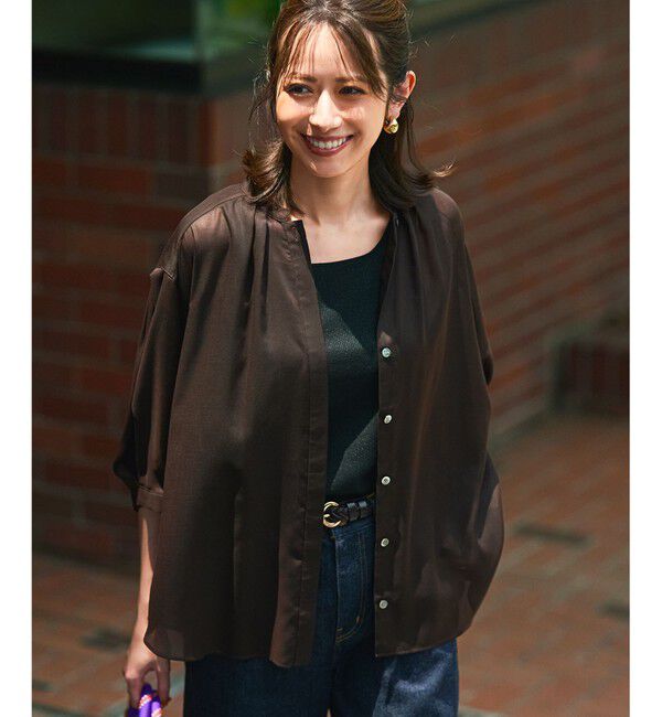 23区「【洗える】シアービエラ タックデザイン ブラウス」|シャツ・ブラウス|ﾀﾞｰｸﾌﾞ