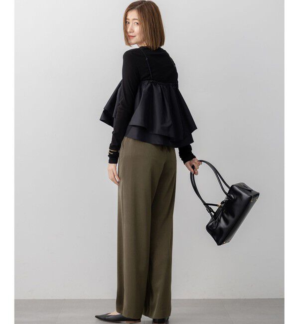23区「【見上愛さん着用/Oggi10月号掲載/洗える】スエーディーサテン ワイド パンツ」|その他|