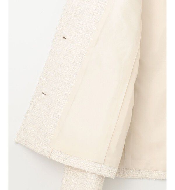 any SiS「ツイードノーカラーミドル ジャケット」|ノーカラージャケット|