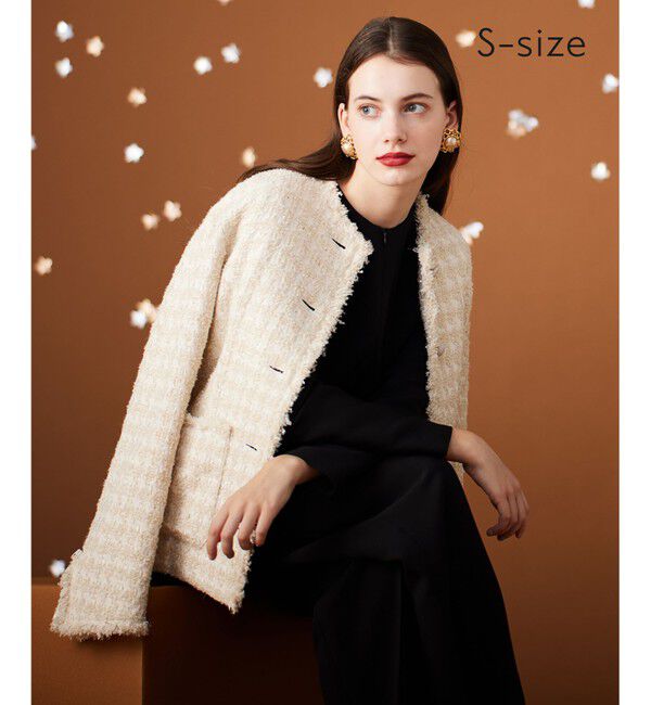 BEIGE,「【S-size】MONGE / ノーカラージャケット」|ノーカラージャケット|Ecru