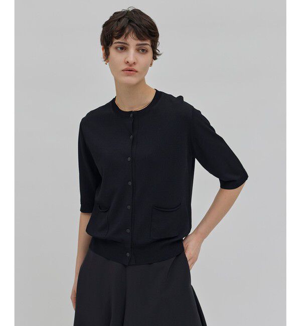 BEIGE,「【洗える】VALOIS / 半袖カーディガン」|カーディガン|Black