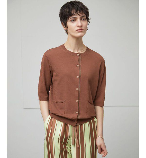 BEIGE,「【洗える】VALOIS / 半袖カーディガン」|カーディガン|Camel