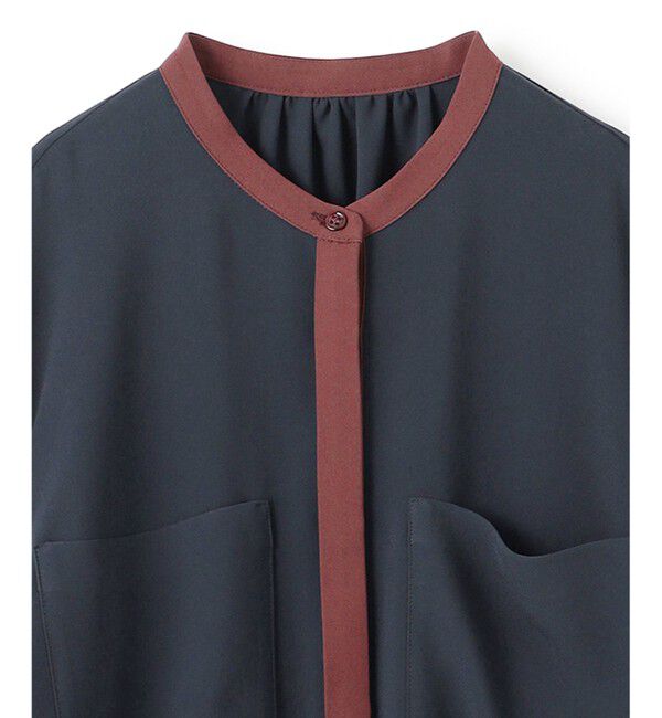 BEIGE,「【洗える】SIBYLLE / 配色カラーロングパフスリーブブラウス」|シャツ・ブラウス|