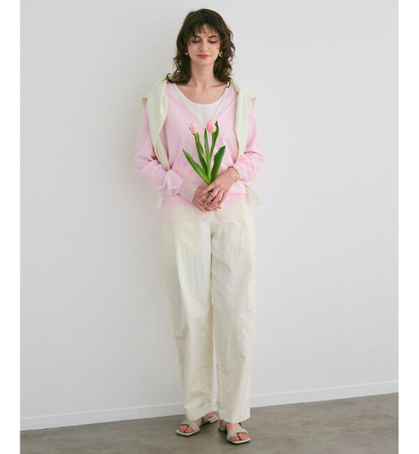 BEIGE,「【洗える】CROCUS / カービーシルエットタックパンツ」|その他|