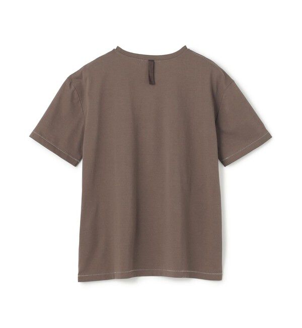 BEIGE,「【洗える】VERONICA / カラーステッチ半袖クルーネックＴシャツ」|Tシャツ・カットソー|